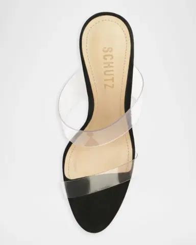 Schutz Ariella Strappy See-Through Vinyl Slide High-Heel Sandals | Thumbnail 3