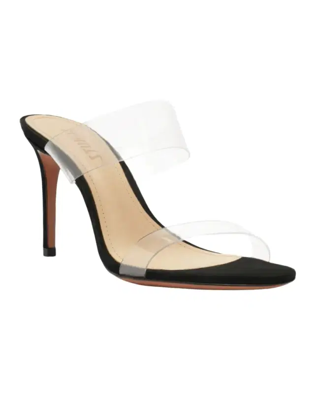 Schutz Ariella Strappy See-Through Vinyl Slide High-Heel Sandals
