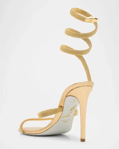 René Caovilla Cleo Metallic Snake-Wrap Sandals | Thumbnail 3 René Caovilla Cleo Metallic Snake-Wrap Sandals | Thumbnail 3