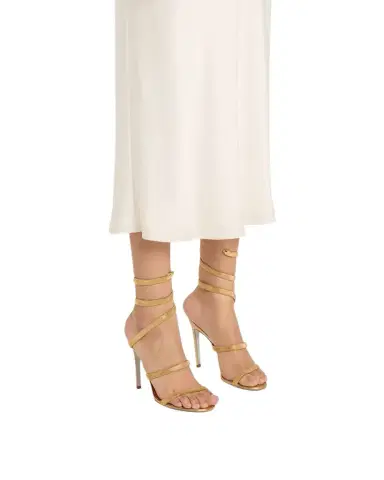 René Caovilla Cleo Metallic Snake-Wrap Sandals | Thumbnail 1 René Caovilla Cleo Metallic Snake-Wrap Sandals | Thumbnail 1