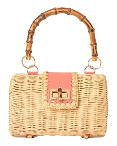BTB Los Angeles Mason Bamboo Handle Rattan Clutch Bag | Thumbnail 1 BTB Los Angeles Mason Bamboo Handle Rattan Clutch Bag | Thumbnail 1
