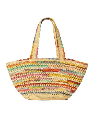 BTB Los Angeles Ornella Striped Raffia Tote Bag | Thumbnail 1 BTB Los Angeles Ornella Striped Raffia Tote Bag | Thumbnail 1