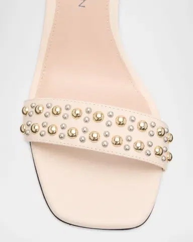 Stuart Weitzman 85mm Perry Embellished Leather Sandals | Thumbnail 5