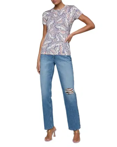 L'Agence Ressi Fitted Butterfly-Print T-Shirt | Thumbnail 1 L'Agence Ressi Fitted Butterfly-Print T-Shirt | Thumbnail 1