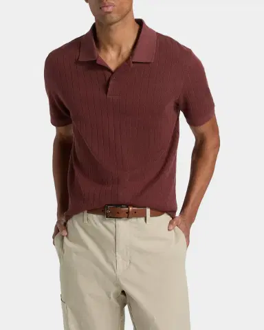 Vince Men's Drop-Needle Stripe Pima Cotton Polo Shirt | Thumbnail 3