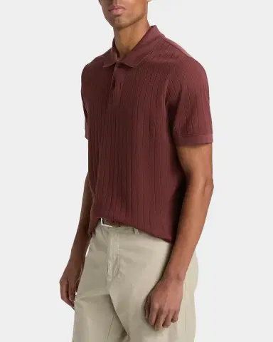 Vince Men's Drop-Needle Stripe Pima Cotton Polo Shirt | Thumbnail 6