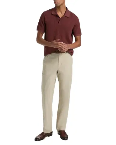 Vince Men's Drop-Needle Stripe Pima Cotton Polo Shirt | Thumbnail 1