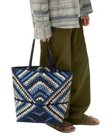 Loewe x Paula's Ibiza Men's Puzzle Fold XL Raffia Tote Bag | Thumbnail 1 Loewe x Paula's Ibiza Men's Puzzle Fold XL Raffia Tote Bag | Thumbnail 1