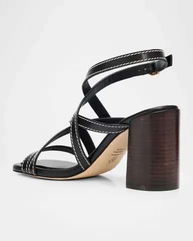 Stuart Weitzman 85mm Park Leather Block-Heel Sandals | Thumbnail 3