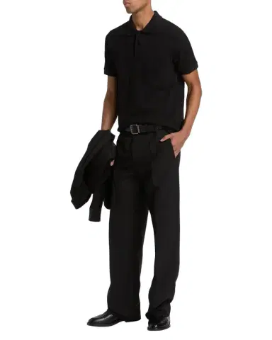 Vince Men's Drop-Needle Stripe Pima Cotton Polo Shirt | Thumbnail 1 Vince Men's Drop-Needle Stripe Pima Cotton Polo Shirt | Thumbnail 1
