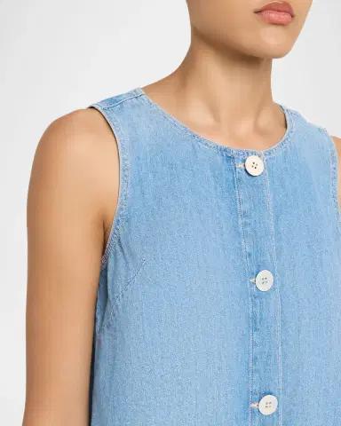 L'Agence Foster Sleeveless Denim Top | Thumbnail 4 L'Agence Foster Sleeveless Denim Top | Thumbnail 4