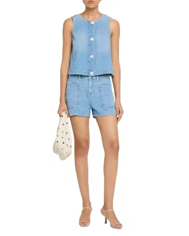 L'Agence Foster Sleeveless Denim Top | Thumbnail 1 L'Agence Foster Sleeveless Denim Top | Thumbnail 1