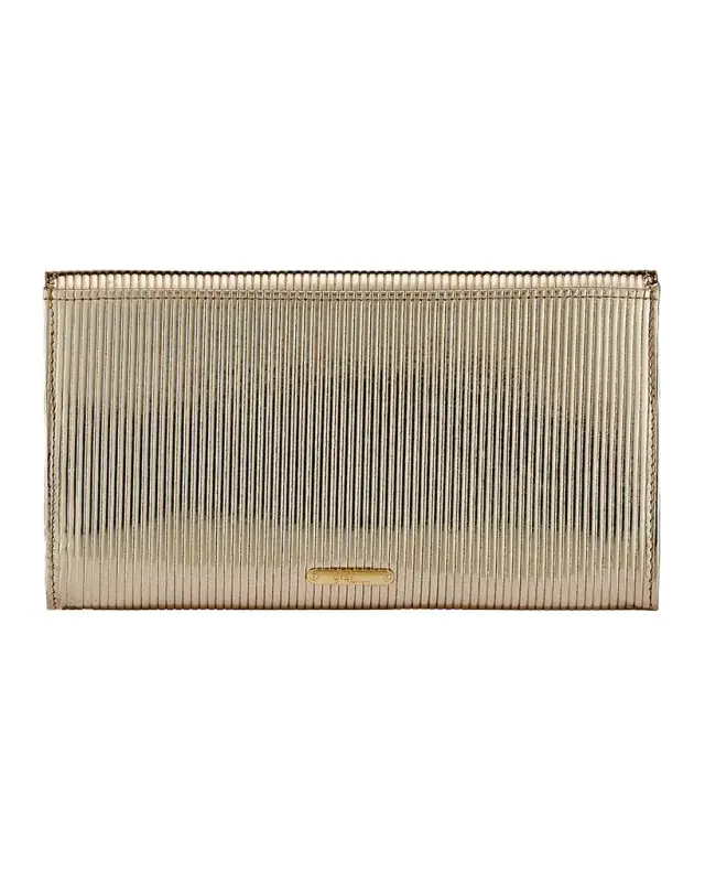 Gigi New York Bianca Embossed Stripe Leather Clutch