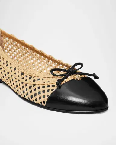Tory Burch Woven Leather Cap-Toe Ballerina Flats | Thumbnail 2 Tory Burch Woven Leather Cap-Toe Ballerina Flats | Thumbnail 2