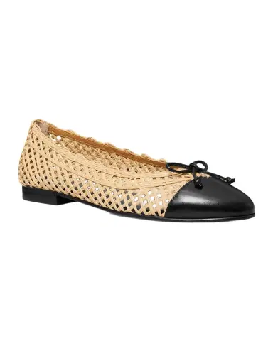 Tory Burch Woven Leather Cap-Toe Ballerina Flats | Thumbnail 1 Tory Burch Woven Leather Cap-Toe Ballerina Flats | Thumbnail 1