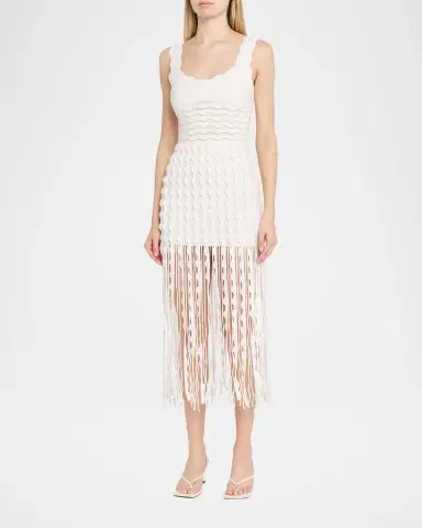 Simkhai Brionne Scalloped Knit Midi Dress | Thumbnail 3