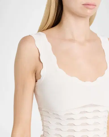 Simkhai Brionne Scalloped Knit Midi Dress | Thumbnail 4