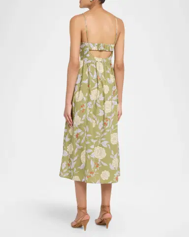 TANYA TAYLOR Vivien Fit & Flare Floral Cotton Midi Dress | Thumbnail 2 TANYA TAYLOR Vivien Fit & Flare Floral Cotton Midi Dress | Thumbnail 2
