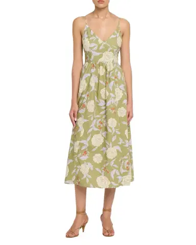 TANYA TAYLOR Vivien Fit & Flare Floral Cotton Midi Dress | Thumbnail 1 TANYA TAYLOR Vivien Fit & Flare Floral Cotton Midi Dress | Thumbnail 1