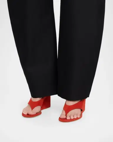 Alaïa Suede Wedge Thong Sandals | Thumbnail 2