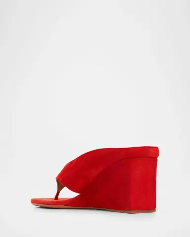 Alaïa Suede Wedge Thong Sandals | Thumbnail 4
