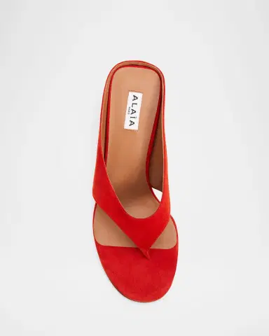 Alaïa Suede Wedge Thong Sandals | Thumbnail 6