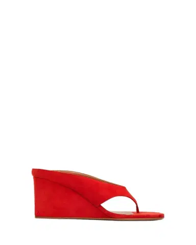 Alaïa Suede Wedge Thong Sandals | Thumbnail 1