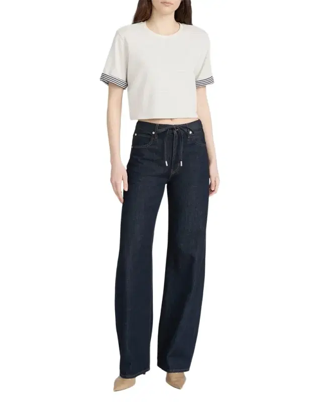 FRAME The Off-Duty Drawstring Bow Jeans