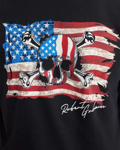 Robert Graham Men's Skull Flag Graphic Cotton T-Shirt | Thumbnail 3