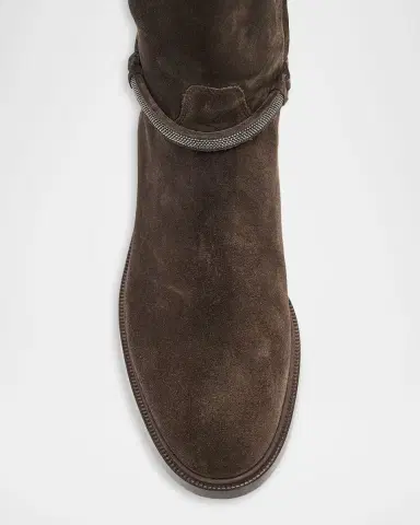 Brunello Cucinelli Suede Knee-High Riding Boots | Thumbnail 4 Brunello Cucinelli Suede Knee-High Riding Boots | Thumbnail 4