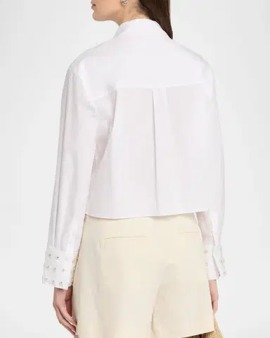 TANYA TAYLOR Largaux Beaded Button-Front Top | Thumbnail 2 TANYA TAYLOR Largaux Beaded Button-Front Top | Thumbnail 2