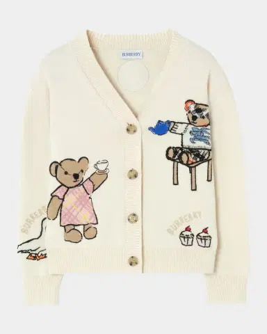 Burberry Girl's Tea Party Cotton-Blend Cardigan, Size 4-14 | Thumbnail 3 Burberry Girl's Tea Party Cotton-Blend Cardigan, Size 4-14 | Thumbnail 3