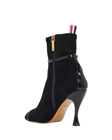 Thom Browne 105mm Trompe L 'oeil Suede Booties | Thumbnail 1 Thom Browne 105mm Trompe L 'oeil Suede Booties | Thumbnail 1