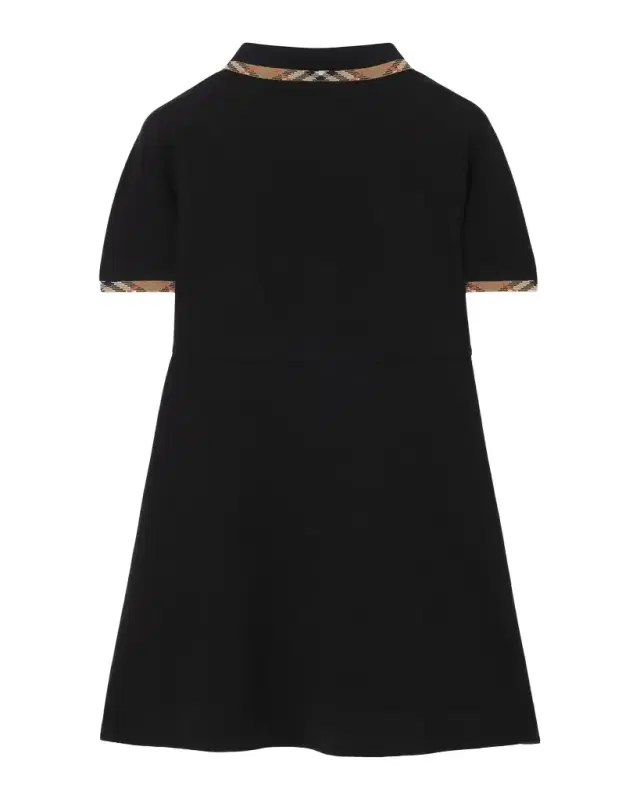 Girl 's Romola Check-Trim Cotton Polo Shirt Dress, Size 4-14