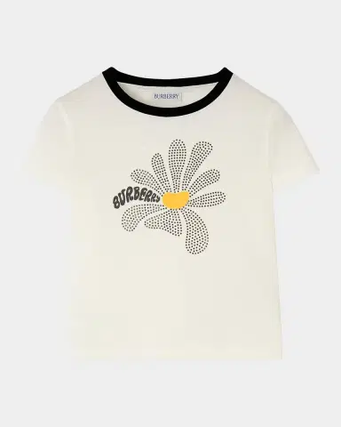 Burberry Girl's Rhinestone Daisy Cotton T-Shirt | Thumbnail 3 Burberry Girl's Rhinestone Daisy Cotton T-Shirt | Thumbnail 3