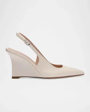 Stuart Weitzman 85mm Vinnie Patent Leather Slingback Wedge Pumps | Thumbnail 3