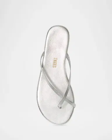 TKEES Riley Metallic Leather Crisscross Flat Thong Sandals | Thumbnail 3 TKEES Riley Metallic Leather Crisscross Flat Thong Sandals | Thumbnail 3