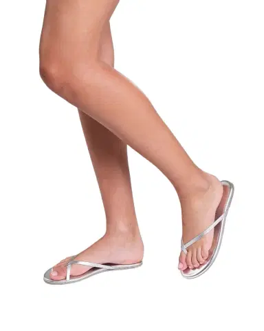 TKEES Riley Metallic Leather Crisscross Flat Thong Sandals | Thumbnail 1 TKEES Riley Metallic Leather Crisscross Flat Thong Sandals | Thumbnail 1