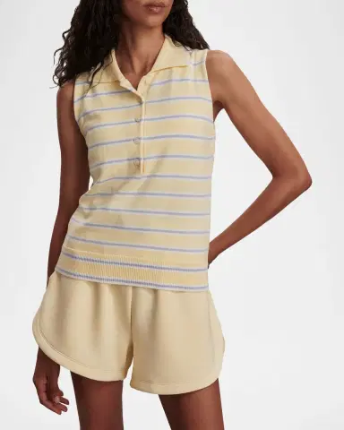 Varley Rue Striped Polo Tank Top | Thumbnail 3