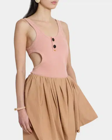 Chloé Scoop-Neck Cotton Rib Cutout Tank Top | Thumbnail 5 Chloé Scoop-Neck Cotton Rib Cutout Tank Top | Thumbnail 5