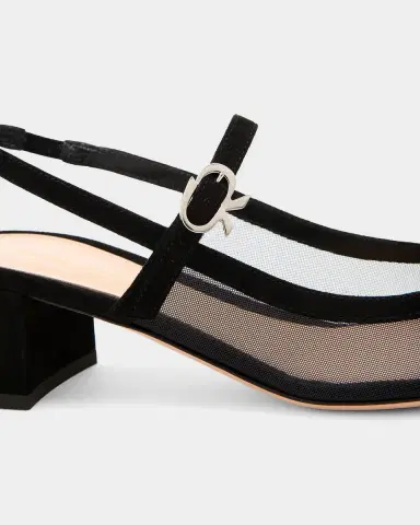Gianvito Rossi 45MM Suede & Mesh Pumps | Thumbnail 2 Gianvito Rossi 45MM Suede & Mesh Pumps | Thumbnail 2