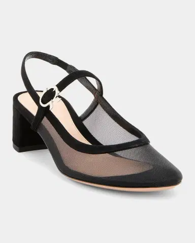Gianvito Rossi 45MM Suede & Mesh Pumps | Thumbnail 4 Gianvito Rossi 45MM Suede & Mesh Pumps | Thumbnail 4