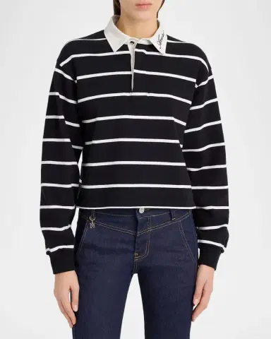 AMIRI Logo-Embroidered Striped Polo Shirt | Thumbnail 3 AMIRI Logo-Embroidered Striped Polo Shirt | Thumbnail 3