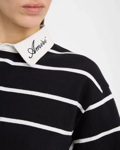 AMIRI Logo-Embroidered Striped Polo Shirt | Thumbnail 4 AMIRI Logo-Embroidered Striped Polo Shirt | Thumbnail 4