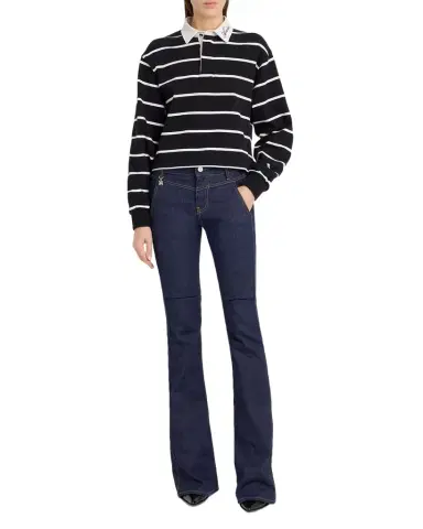 AMIRI Logo-Embroidered Striped Polo Shirt | Thumbnail 1 AMIRI Logo-Embroidered Striped Polo Shirt | Thumbnail 1