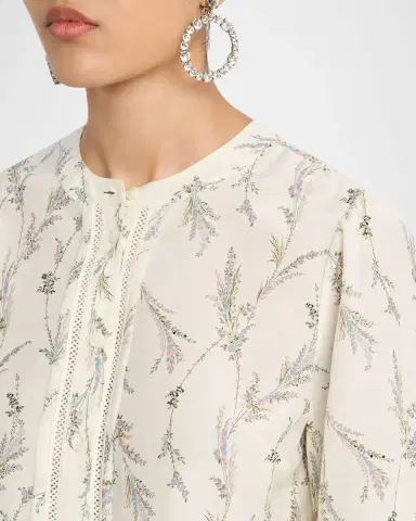 Veronica Beard Emiko Floral Blouse | Thumbnail 4