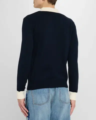 Valentino Garavani Men 's VLogo Polo Sweater | Thumbnail 2