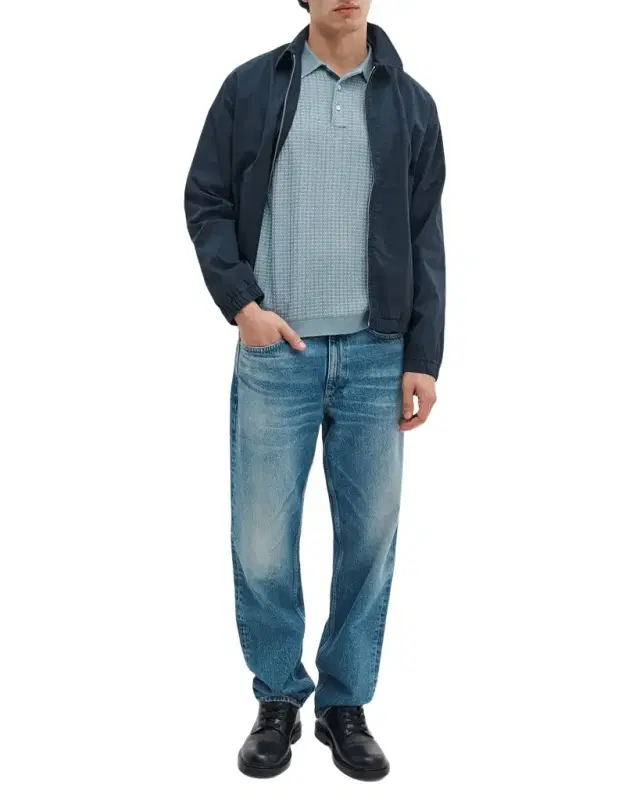 Men 's Harvey Rib-Knit Polo Shirt