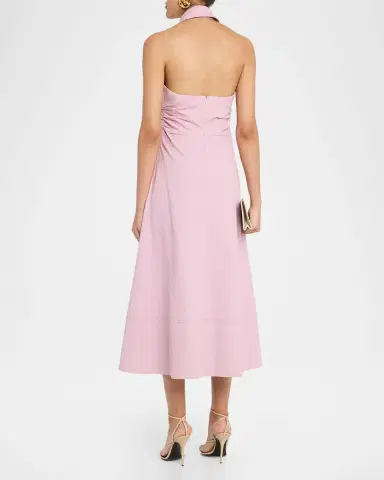Veronica Beard Mackey Seersucker Halter Midi Dress | Thumbnail 2 Veronica Beard Mackey Seersucker Halter Midi Dress | Thumbnail 2