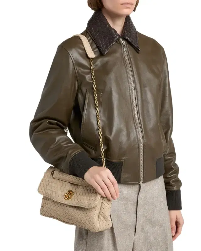 Bottega Veneta Madison Intrecciato Leather Shoulder Bag